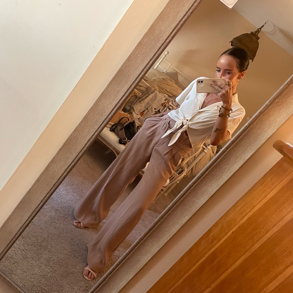 Express Neutral Wide Leg Pants